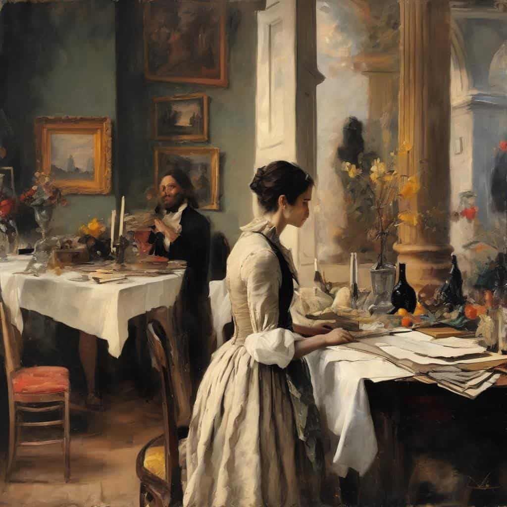 Πίνακας με καλλιτεχνική δημιουργία και έκφραση, γυναίκα σε στούντιο ζωγραφικής, 19ος αιώνας, τέχνη και έμπνευση.