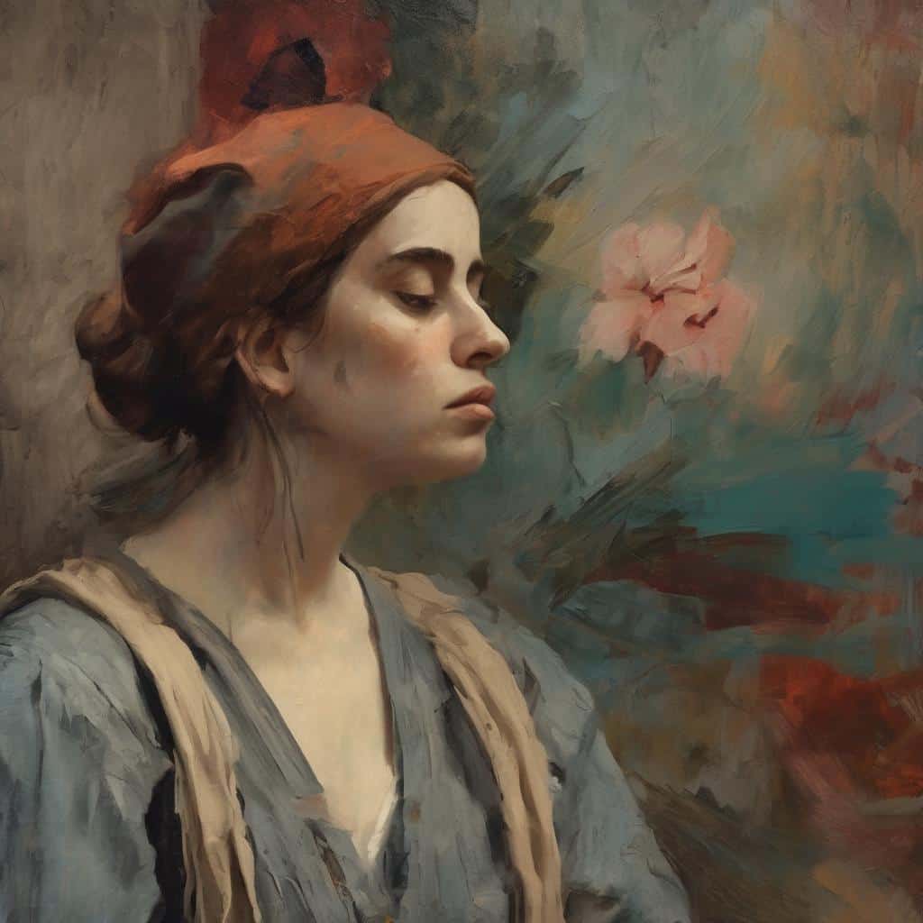 Ομορφη νεαρή γυναίκα με καστανά μαλλιά και καπέλο, δημιουργικότητα και καλλιτεχνική έκφραση.